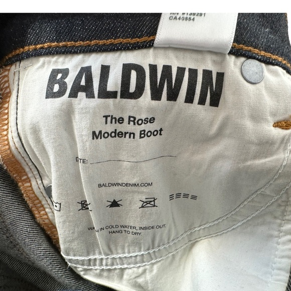 NWT Baldwin ‘The Rose’ Modern Boot Jeans Dark Wash Mid Rise Size 24 - Picture 10 of 10
